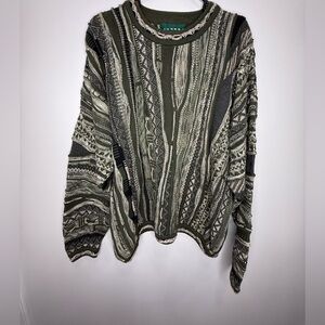 Vintage Tundra Canada 3D Knitted Biggie Coogi Style Crew Neck Sweater Men’s XL